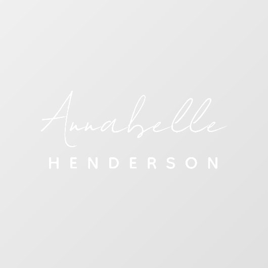 Monogrammm | Minimalistisch Modern Stylish Namplat Fensteraufkleber (Blatt)