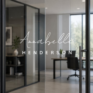 Monogrammm Minimalistisch Modern Stylish Namplat Fensteraufkleber