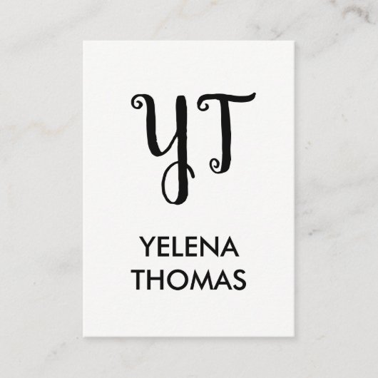 Monogrammm | Modern Grunge Monogram Visitenkarte (Vorderseite)