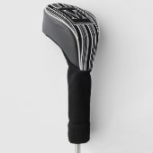 Monogrammm | Moderne elegante schwarze und weiße S Golf Headcover (angewinkelt)