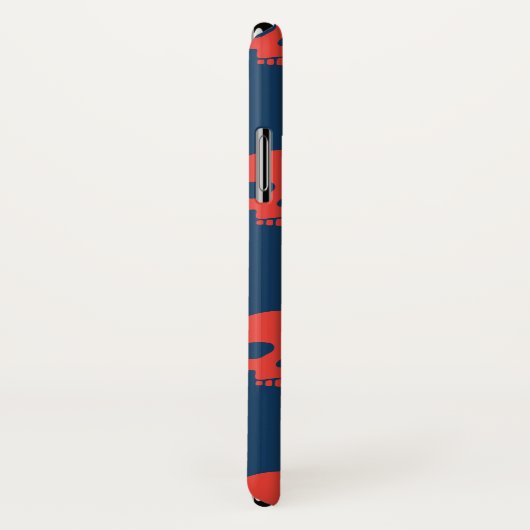 Monogrammm. Moderne rote und weiße Skulls. Case-Mate iPhone Hülle (Hinten/Rechts)