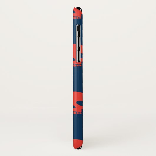 Monogrammm. Moderne rote und weiße Skulls. Case-Mate iPhone Hülle (Hinten/Links)