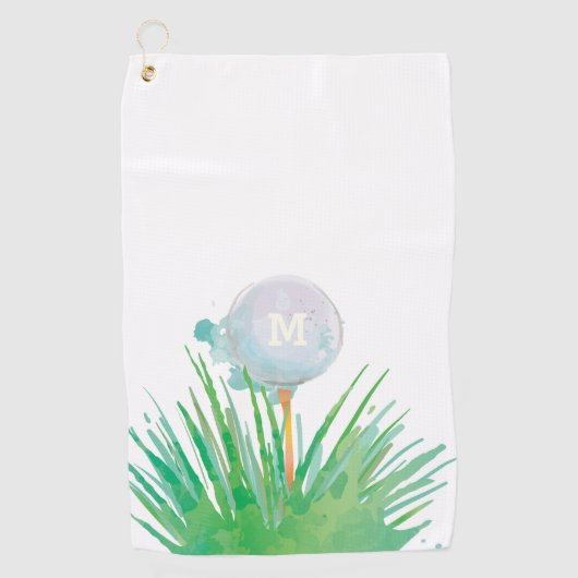 Monogrammm. Moderner Sport.  Golf Ball in Wasserfa Golfhandtuch (Vorderseite)