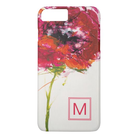 Monogrammm | Mohn auf Weiß Case-Mate iPhone Hülle (Rückseite)