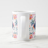 Monogrammm| Muster für gestrichene Rose Jumbo-Tasse (Rückseite)