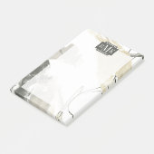 Monogrammm | Name hinzufügen | Monochrome Dynamik Post-it Klebezettel (angewinkelt)