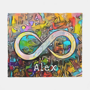 Monogrammm   Name hinzufügen   Unendlichkeitssymb Fleecedecke