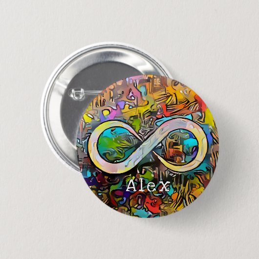 Monogrammm | Name hinzufügen | Unendlichkeitssymbo Button (Vorne & Hinten)