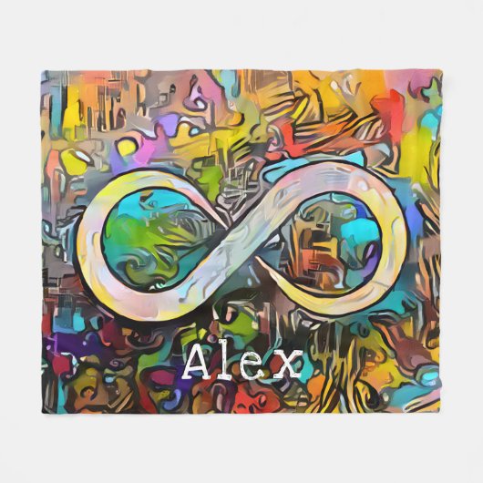 Monogrammm | Name hinzufügen | Unendlichkeitssymbo Fleecedecke (Vorderseite (Horizontal))