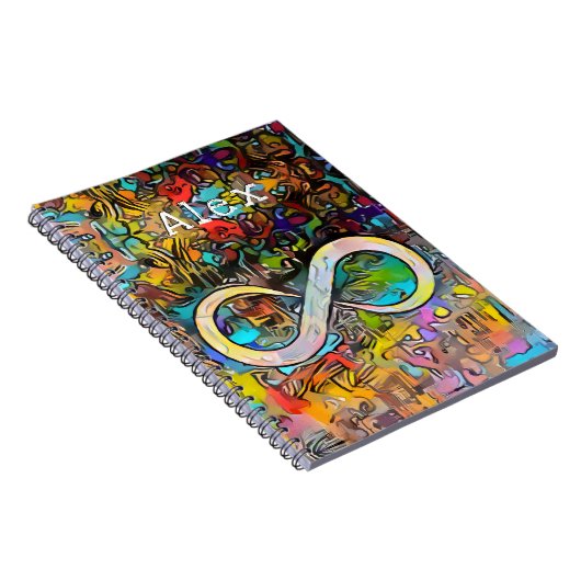 Monogrammm | Name hinzufügen | Unendlichkeitssymbo Notizblock (Rechte Seite)