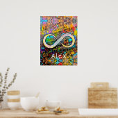 Monogrammm | Name hinzufügen | Unendlichkeitssymbo Poster (Küche)