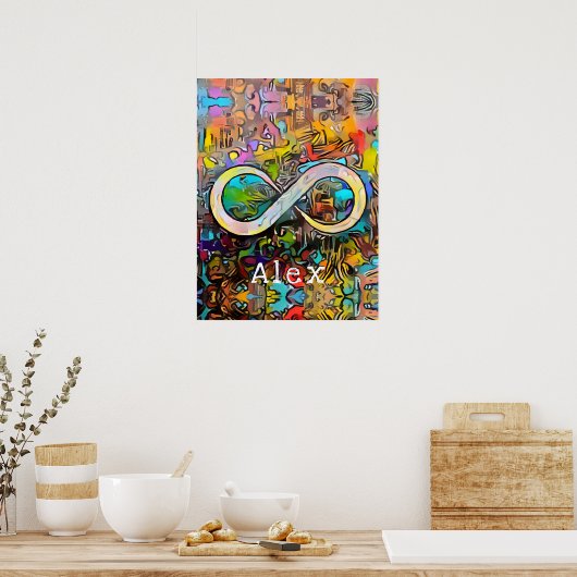 Monogrammm | Name hinzufügen | Unendlichkeitssymbo Poster (Küche)