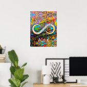 Monogrammm | Name hinzufügen | Unendlichkeitssymbo Poster (Heimbüro)