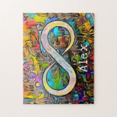 Monogrammm | Name hinzufügen | Unendlichkeitssymbo Puzzle (Vertikal)