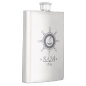 Monogrammm.Nautisch.Verschicken. Gute Reise. Flachmann (Rechts)