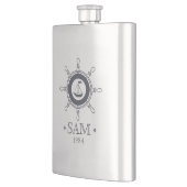 Monogrammm.Nautisch.Verschicken. Gute Reise. Flachmann (Links)