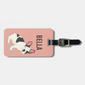 Monogrammm.Niedlicher französischer Bulldog. Gepäckanhänger (Vorderseite horizontal)
