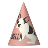 Monogrammm.Niedlicher französischer Bulldog. Partyhütchen (Vorderseite)