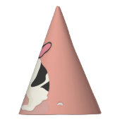 Monogrammm.Niedlicher französischer Bulldog. Partyhütchen (Rechts)