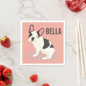 Monogrammm. Niedlicher französischer Bulldog. Serviette (Beispiel)