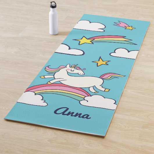 Monogrammm. Niedlicher Regenbogen-Regenbogen Yogamatte (Beispiel)