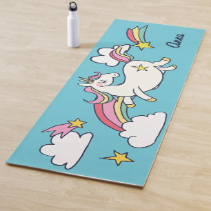 Monogrammm. Niedlicher Regenbogen-Regenbogen Yogamatte