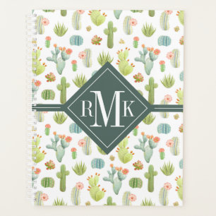 Monogrammm Niedliches Stehendes Muster Planer