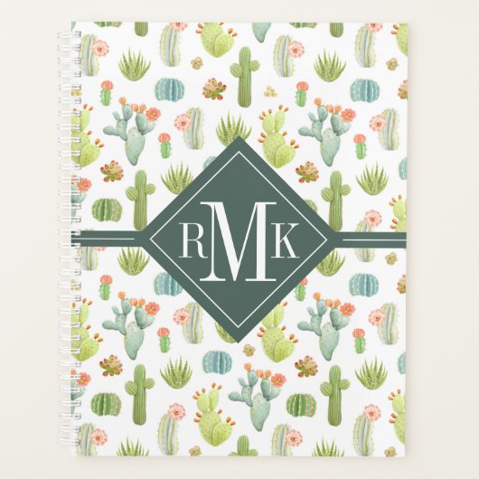 Monogrammm | Niedliches Stehendes Muster Planer (Vorderseite)
