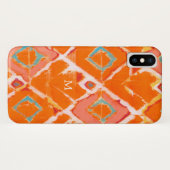 Monogrammm | Orange Tribal II Case-Mate iPhone Hülle (Rückseite (Horizontal))