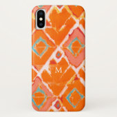 Monogrammm | Orange Tribal II Case-Mate iPhone Hülle (Rückseite)