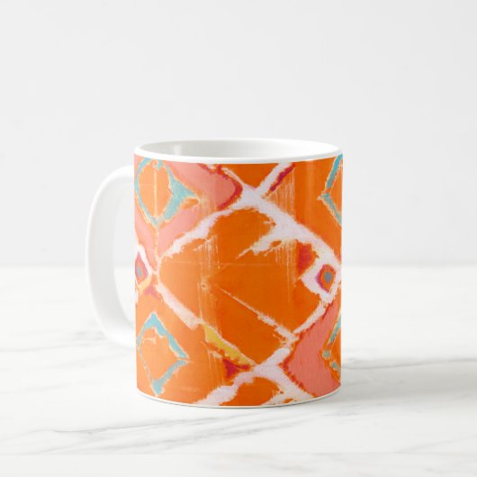 Monogrammm | Orange Tribal II Kaffeetasse (Vorderseite Links)