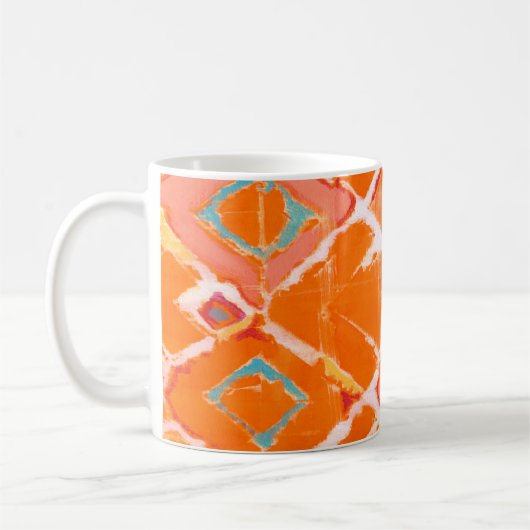 Monogrammm | Orange Tribal II Kaffeetasse (Links)