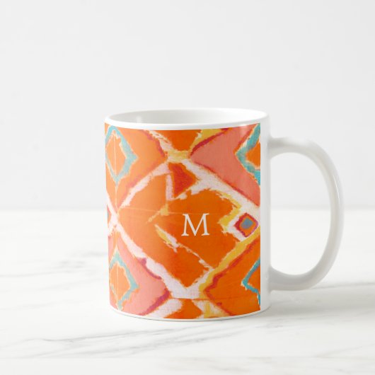 Monogrammm | Orange Tribal II Kaffeetasse (Rechts)