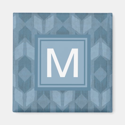 Monogrammm | Outdoor Geo Step | Blaues Pfeilmuster Magnet (Vorne)