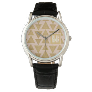 Monogrammm   Outdoor Geo Step   Geometrie von Gold Armbanduhr