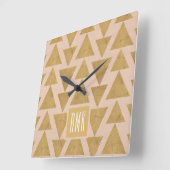 Monogrammm | Outdoor Geo Step | Geometrie von Gold Quadratische Wanduhr (Winkel)