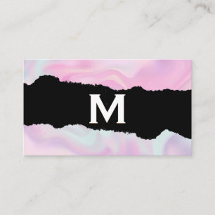 Monogrammm   Pastel Liquid Background   Torneffekt Visitenkarte