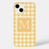 Monogrammm | Pastel Yellow Gingham Kariert Tartan Case-Mate iPhone Hülle (Rückseite)