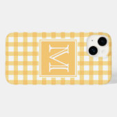 Monogrammm | Pastel Yellow Gingham Kariert Tartan  Case-Mate iPhone Hülle (Rückseite (Horizontal))