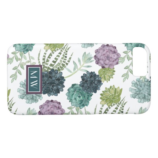 Monogrammm | Pflanze Happy Collection Succulent Pa Case-Mate iPhone Hülle (Rückseite (Horizontal))