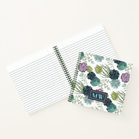 Monogrammm | Pflanze Happy Collection Succulent Pa Notizblock (Innenseite)