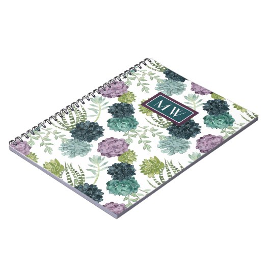 Monogrammm | Pflanze Happy Collection Succulent Pa Notizblock (Linke Seite)