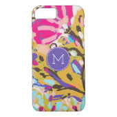 Monogrammm | Pink Boho Floral I Case-Mate iPhone Hülle (Rückseite)