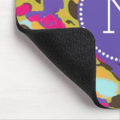 Monogrammm | Pink Boho Floral I Mousepad (Ecke)