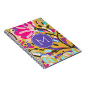 Monogrammm | Pink Boho Floral I Notizblock (Rechte Seite)