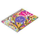 Monogrammm | Pink Boho Floral I Notizblock (Linke Seite)