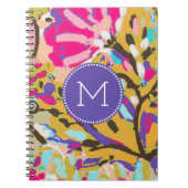 Monogrammm | Pink Boho Floral I Notizblock (Vorderseite)