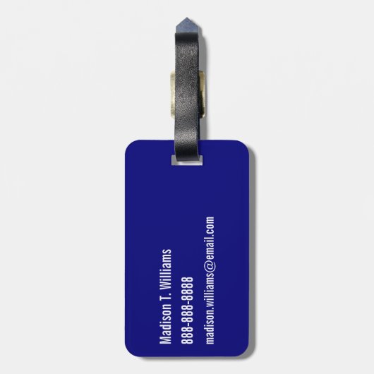 Monogrammm | Preppy Blue & Green Whales Gepäckanhänger (Rückseite vertikal)