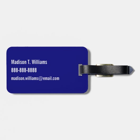 Monogrammm | Preppy Blue & Green Whales Gepäckanhänger (Rückseite horizontal)