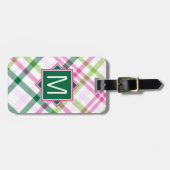 Monogrammm | Preppy Kariert Gepäckanhänger (Vorderseite horizontal)